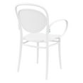 thumbnail image 2 of Luxury Commercial Living 33.5" White Stackable Outdoor Patio XL Arm Chair, 2 of 6