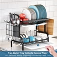 thumbnail image 3 of Sensch 2-Tier Dish Rack for Kitchen, Dish Drying Rack with Drain Board Tray, Compact Dishing Rack with Utensil Holder, Cutting Board Holder, Kitchen Dishes Storage and Organizers, 3 of 9