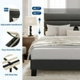 thumbnail image 4 of Danolapsi Full Size Bed Frame Platform Bed with Adjustable Headboard, Linen Fabric Upholstered and Wooden Slats Support, Heavy Duty Mattress Foundation, No Box Spring Needed, Easy Assembly, 4 of 8