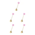 thumbnail image 1 of Transemion 1/2/3/5 Cartoon Adorable Restaurant Hotel Tableware Portable Washable Stainless Steel Stirring Mixing Dinnerware Cake Flatware Candy Spoon Pink 5PCS, 1 of 6