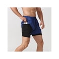 thumbnail image 2 of Mens 2 in 1 Running Shorts Quick Dry Gym Athletic Workout Clothes with Side Pockets, 2 of 7
