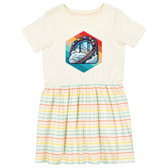 Inktastic Roller Coaster Vintage Fan Retro Girls Toddler Dress