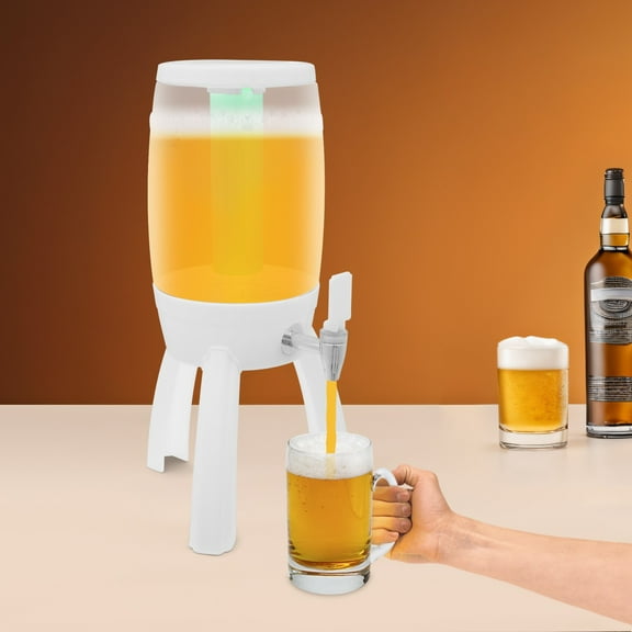 3L Colorful Beer Keg Tripod Beer Dispenser Tabletop Craft Beer Barrel with Faucet 17.3in