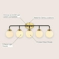 thumbnail image 4 of JONATHAN Y Caleb 38" 5-Light Contemporary Transitional Iron/Glass LED Vanity Light, Brass Gold/Black/White, 4 of 13