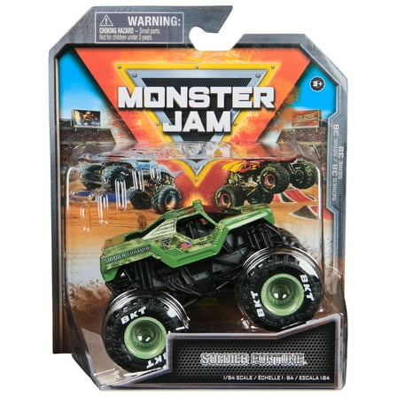 Monster Jam, Official Soldier Fortune Monster Truck, Die-Cast Vehicle, 1:64 Scale, Kids Toys for Boys Ages 3 and up