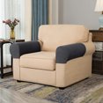 thumbnail image 2 of Stretch Armrest Covers Anti-Slip Anti-Stain Washable Furniture,Protector Chairs Sofa Recliner Armchair Set of 2 (Gray), 2 of 5