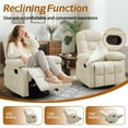 thumbnail image 3 of Korser Manual Swivel Rocker Recliner Chair for Living Room,Small Recliner Sofa for Small Spaces,Linen Fabric,Beige, 3 of 7