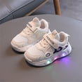 thumbnail image 2 of Girls' Light-Up Sneakers Flashing Lightweight Mesh Breathable Running Shoes Hook-and-Loop Tennis Walking Sneakers for Kids, 2 of 5
