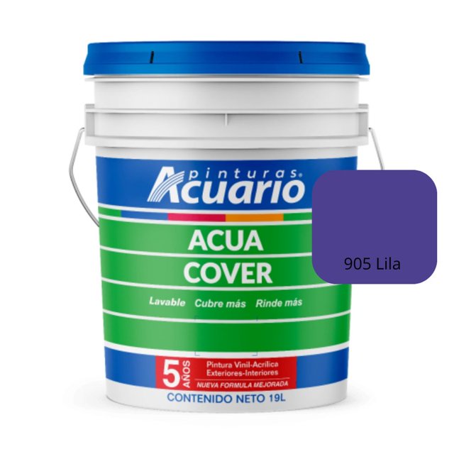 PINTURA VINILICA ACUA COVER COLOR VIOLETA MATE ACUARIO CUBETA