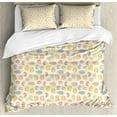 thumbnail image 1 of Hedgehog Queen Size Duvet Cover Set, Colorful Forest Animals with Stripes Dots and Flower Pattern Woodland Mammals, Decorative 3 Piece Bedding Set with 2 Pillow Shams, Multicolor, by Ambesonne, 1 of 3