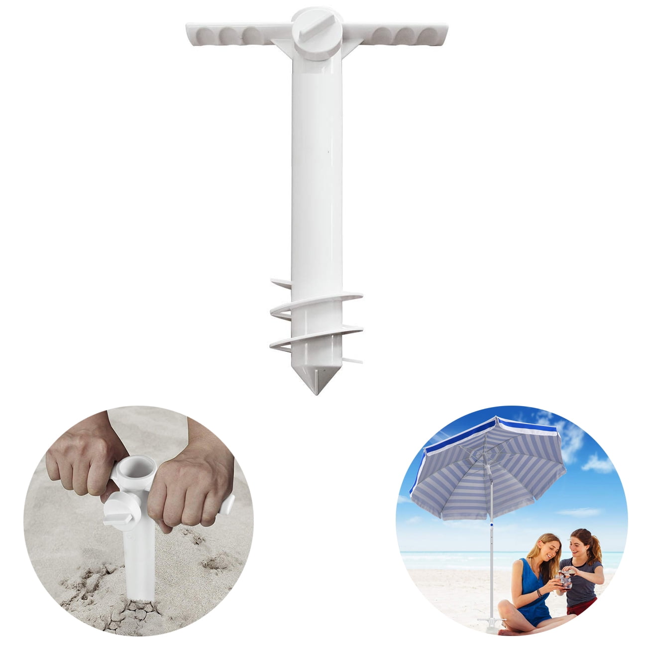 Peroptimist Beach Umbrella Sand Anchor with 3Tier Screw, Beach Umbrella Sand Anchor, Heavy Duty