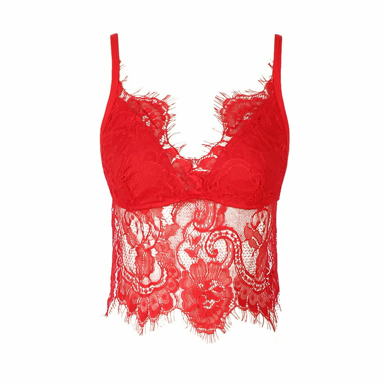 Mrat Lingerie Tops Women's Lace Babydoll Lingerie Ladies Lace Cage Bra  Elastic Cage Bra Strappy Hollow Out Bra Bustier Embroidered Lingerie  Bodysuit