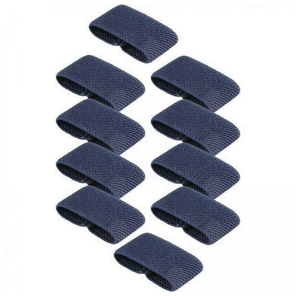 figatia 2x10x Elastic Belt Keepers Strap Retainer Band for Pants Belt Nylon Belt Loops Dark Blue