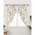 thumbnail image 3 of Swag Curtains, Thanksgiving Blue Pumpkin Fall Orange Leaves Rod Pocket Kitchen Curtains Valances Tier Curtains Swag Valance Curtains for Bedroom Living Room 36" x 36", 2 Panels, 3 of 6