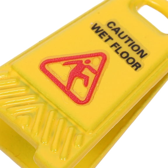 WRITWAA Mini Yellow Caution Signs 6-Pack Alloy Model Display Accessories for Collectibles and Dioramas