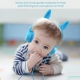 thumbnail image 4 of Vivefox Kids Headphones, Vogek Cat/Bunny Ear Wired On-Ear Headphones Headsets with 85dB Volume Limited, Children Headphones for Kids - Blue, 4 of 7