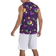 thumbnail image 5 of Easygdp Mardi Gras and Donuts Men's Mesh Basketball Jersey Quick Drying Sleeveless Shirts Fitted Muscle Tank Tops Sport Round Neck T-Shirt - XX-Large, 5 of 9