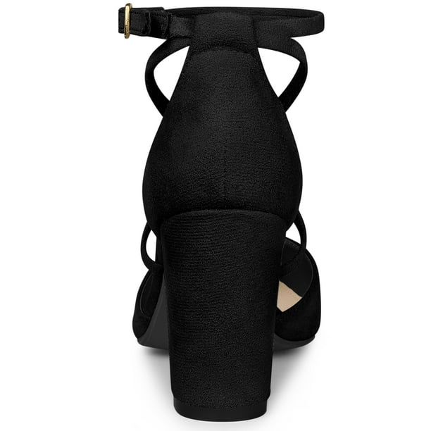 Black sandal pumps hotsell