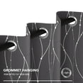 thumbnail image 3 of Deconovo Silver Printed Blackout Curtains - 2 Panels, Wave Dots Pattern, Grommet Top, 42"x63", Thermal Insulated Drapes for Bedroom & Living Room, Dark Gray, 3 of 10