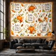 thumbnail image 6 of Pumpkins Shades Interspersed with Clusters Leaves Acorns, Mystical Fantasy for Space Lovers, Aesthetic Wall Decor, Halloween Gift, Tapestry Wall Hanging for Dorm and Living Room, 6 of 7