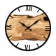 thumbnail image 4 of Reloj de pared de madera silencioso, reloj de pared colgante rústico decorativo, movimiento silencioso, números romanos marrones, 4 of 9