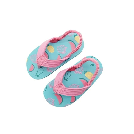 

Rotosw Girls Thong Cartoon Sandals Beach Flip Flops Lightweight Slip On Flat Sandal Daily Cute Flats Watermelon-Green 6.5C
