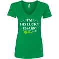 thumbnail image 3 of Inktastic I'm His Lucky Charm-st. Patricks Day Couple Women's V-Neck T-Shirt, 3 of 5