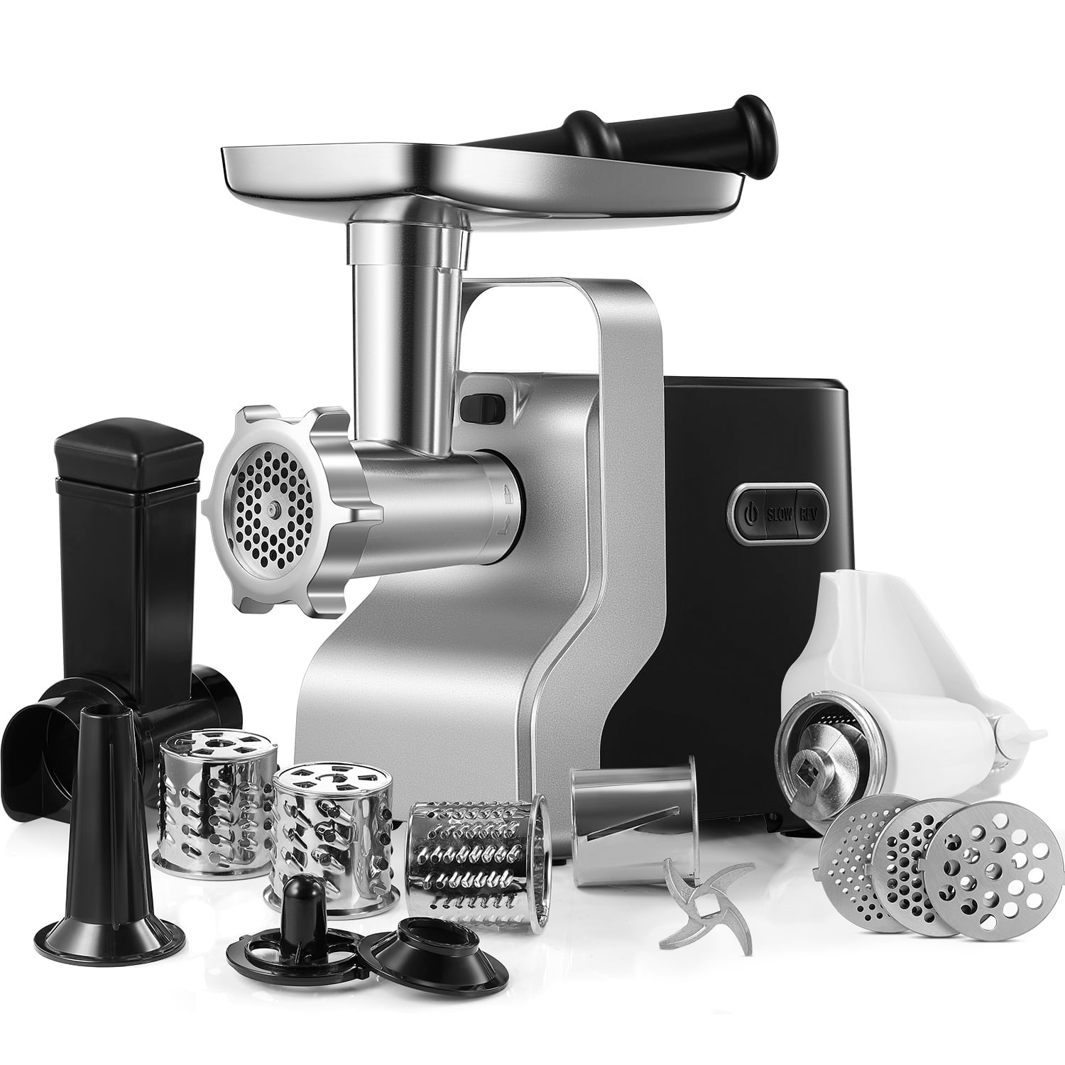 Electric Meat Grinder, 3200W Max Meat Grinders for Home Use, HOUSNAT 3 in 1 Heavy Duty Meat Mincer with 2 Blades and 3 Plates, Sausage Stuffer Tube & Kubbe Kit, Stainless