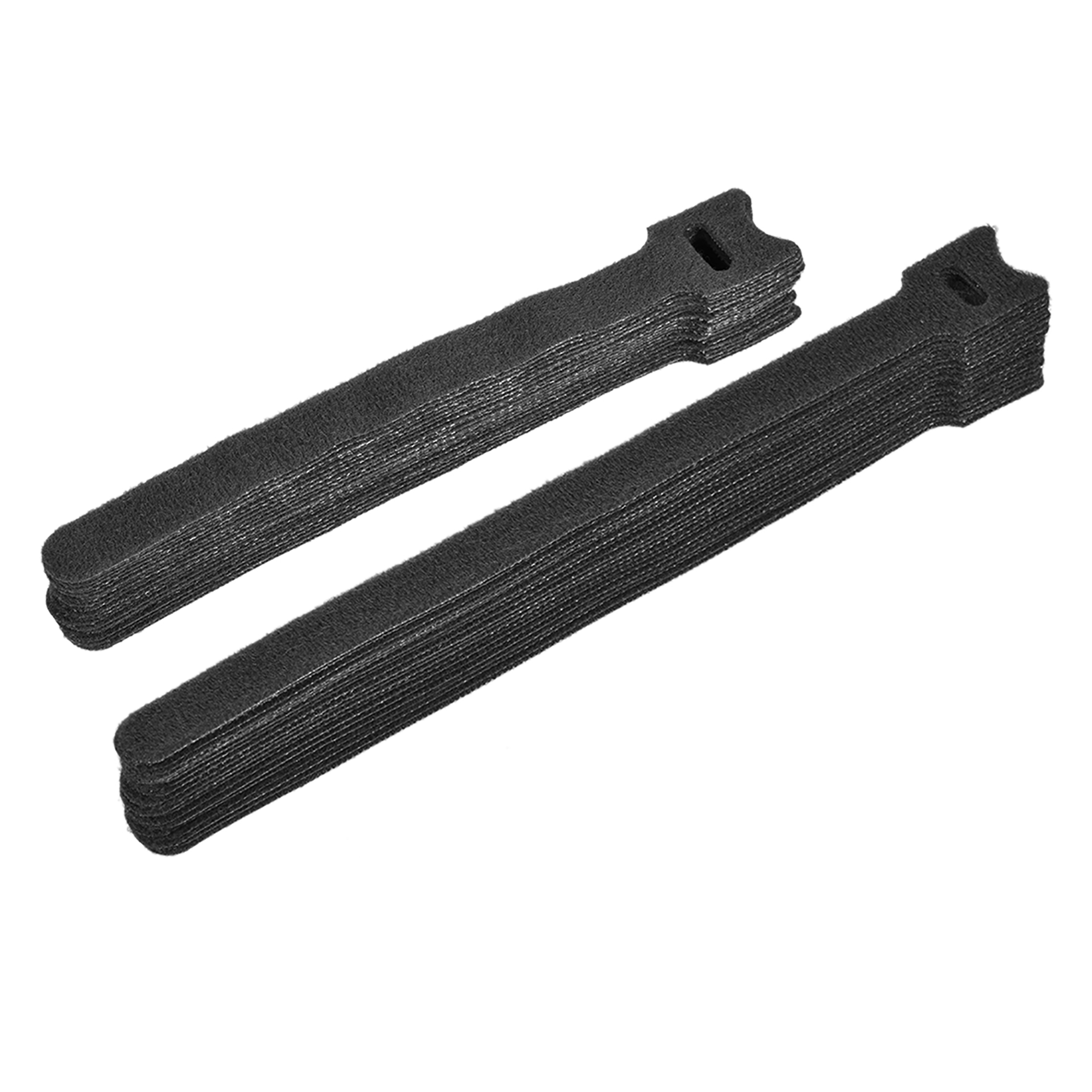 Reusable Cable Ties, 6 Inch/8 Inch Hook and Loop Cord Wrap, Black