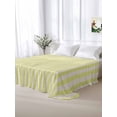 thumbnail image 6 of Twin Flat Sheet 66"x96", Yellow Striped Soft Lightweight Bedding Flat Sheets Only, Modern Simple Farmhouse Beige Vintage Brushed Microfiber Top Bed Sheet, Breathable StainResistant Bedsheets, 6 of 9