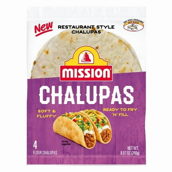 Mission Flour Chalupas, 4 Count (Pack of 3)