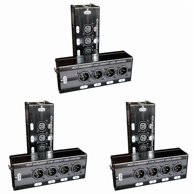 3 Paires Rallonge Ethernet 4 Canaux 3 Broches XLR Audio RJ45 Rallonge de Câble Réseau DMX512 Rallonge de Signal Réseau Mâle+femelle