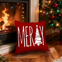 Christmas Throw Pillow Covers for Winter Decor 18x18" Christmas Pillowcase Bedroom Sofa Cushion Pillow Cover Christmas Tree Decorative Pillow