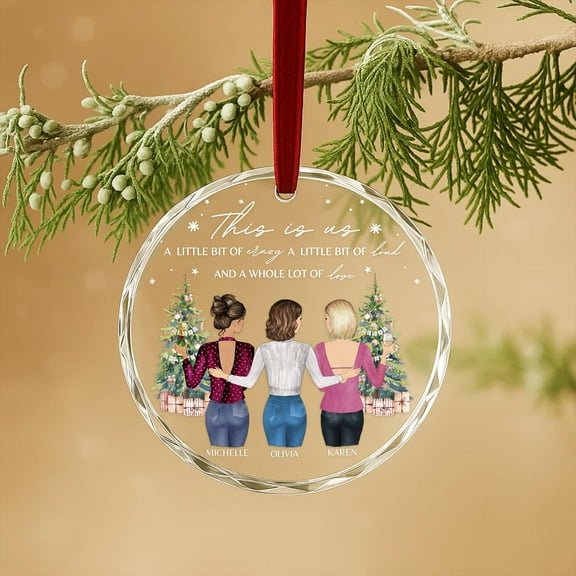 Personalized Acrylic Best Friend Ornament – Custom Name Christmas Keepsake Gift for Her