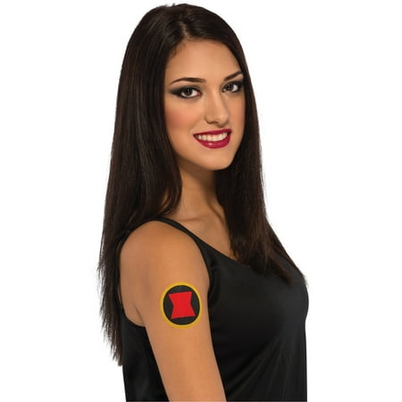 Girls Black Widow Stick On Glitter Symbol Tattoo Costume