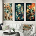 thumbnail image 1 of Designart "Mid Century Innovations Green and Orange II" Modern Midcentury Framed Wall Art Set Of 3 - Green Midcentury Frame Canvas Set For Living Room Decor, 1 of 6