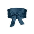 thumbnail image 1 of CINTURÓN OBI DE SATÍN PARA MUJERES TALLA PLUS INSPIRADO EN CHIC, CINTURÓN ANCHO DE LAZO AUTOCONFIGURABLE PARA VESTIDO NUPCIAL 22.83-41.73" AZUL MARINO, 1 of 5