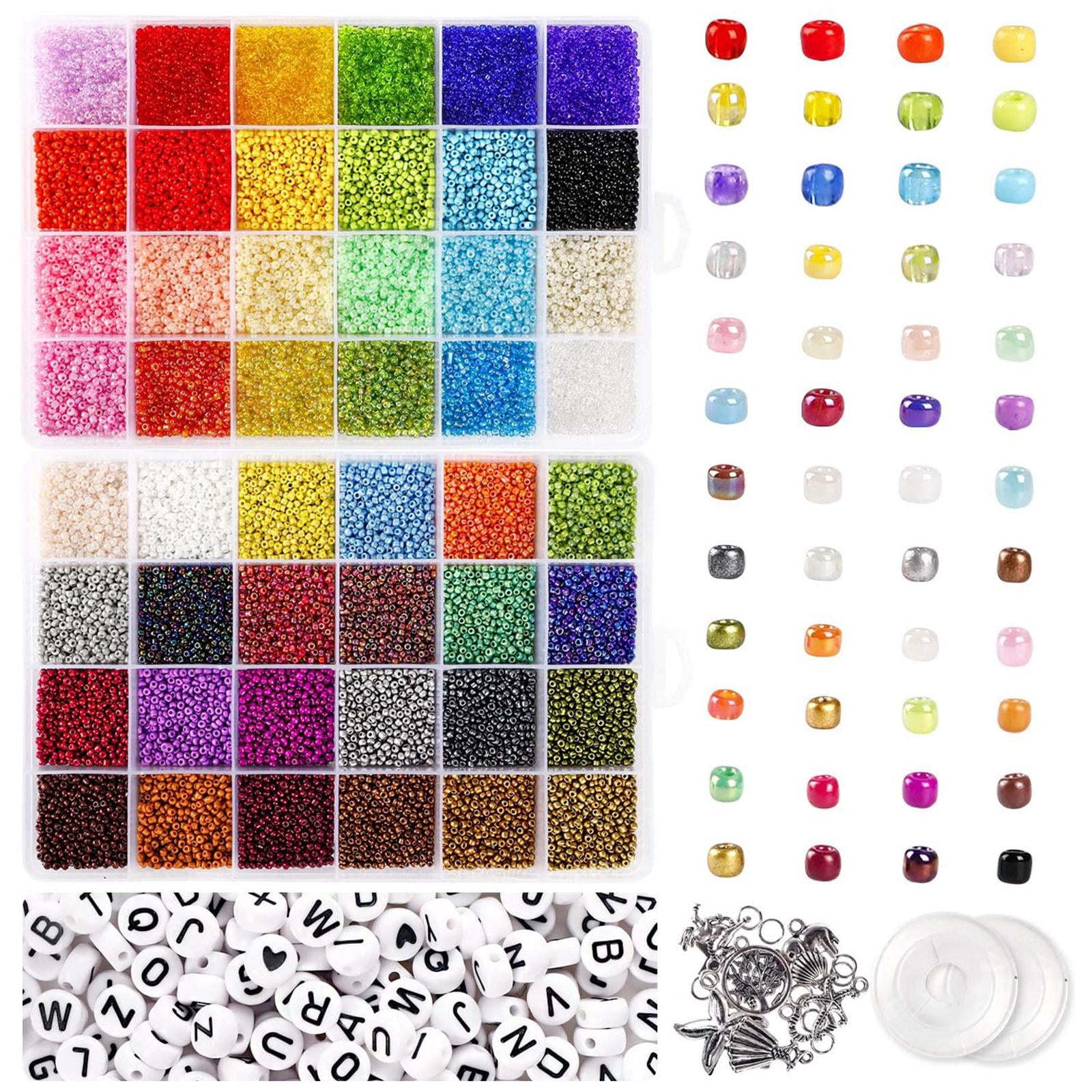 1 of box Round Beads Letter Bead Pendant Charms Split Rings Elastic Strings for DIY Bracelets Necklace Bangles Jewelry Making Finding Crafts Supplies