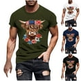 thumbnail image 5 of Chiccall Mens 4th of July Summe Tops American Flag Patriotic Crew Neck T-Shirt USA Independence Day Tee Tops, 5 of 5