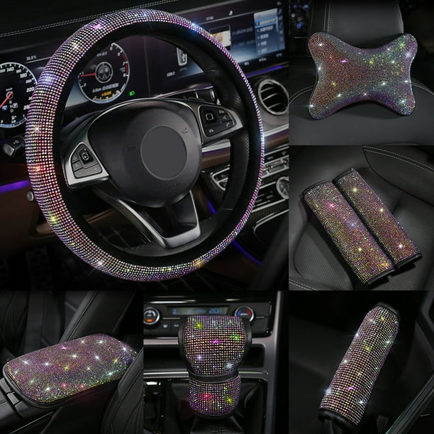windfall Windfall Luxury Rhinestones Crystal Colorful Car Seat Belt Cover Pad Steering Wheel