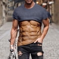 thumbnail image 2 of Playeras Para Hombre Algodon, Camiseta De Primavera Y Verano Para Hombre Con Músculos Abdominales, Estampado Digital 3D, Cuello Redondo Y Manga Corta., 2 of 4