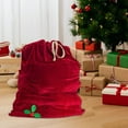 thumbnail image 6 of GUOOL Santa Claus Gift Bag with Drawstring Velvet Christmas Bag Durable Storage Bag Large Santa Gift Sack for Party Favors Festival Red, 6 of 9