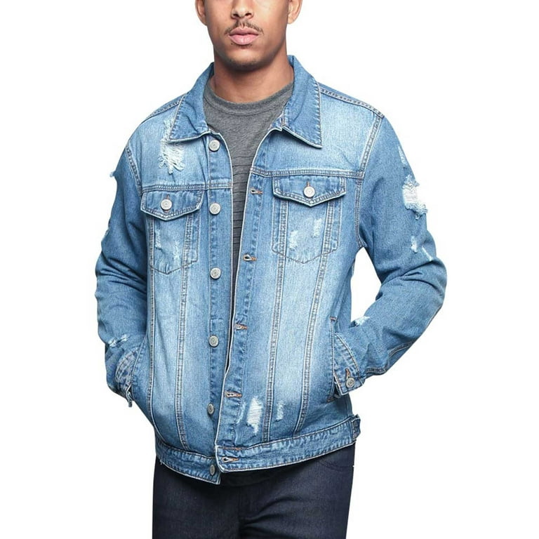 Men's Denim Trucker Jacket in Washed Indigo - Thursday