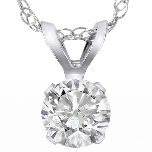 Pompeii 3/4ct Diamond Solitaire Pendant 14K White Gold (H-I,I2-I3)