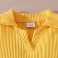 thumbnail image 6 of Hinvhai Toddler Girls Fall Outfits Ribbed Knit Sleeveless Sweater Tops Pleated Mini Skirt Sets Cute Girls Winter Clothes Yellow 9-12 Month, 6 of 9