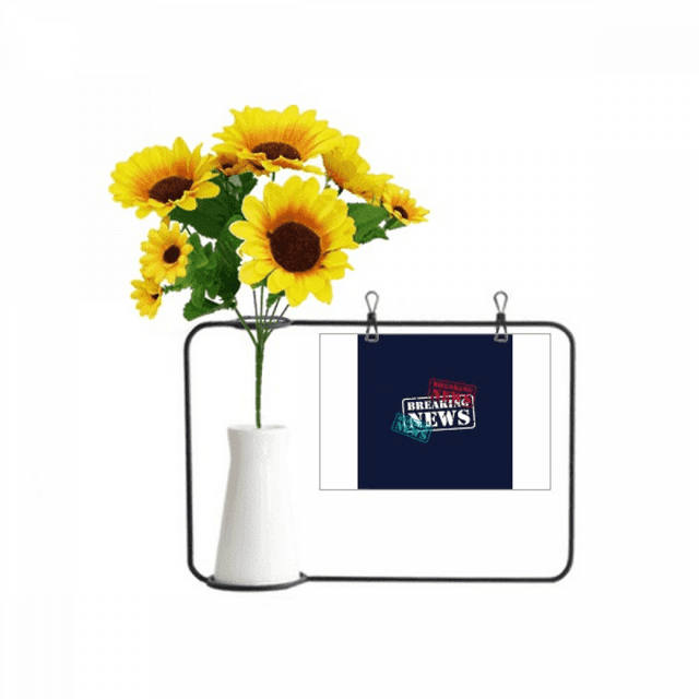 Sudden News Message Art Deco Fashion Artificial Sunflower Vases Bottle Blessing Card