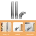 thumbnail image 3 of 3pcs Stainless Steel Gas Water Heater Flue Pipe Set 90 Degree Elbow And Straight Tube High Temperature Resistant For Chimney Ventilation, 3 of 8