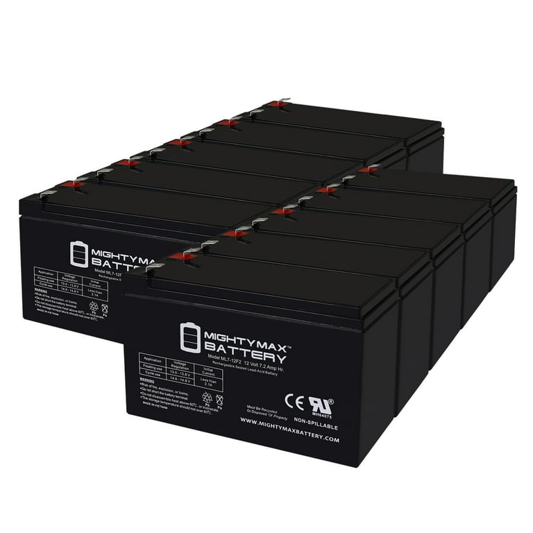12V 7Ah F2 Replacement Battery for Leoch DJW12-9.0 T2, DJW 12-9.0 T2 - 10  Pack 