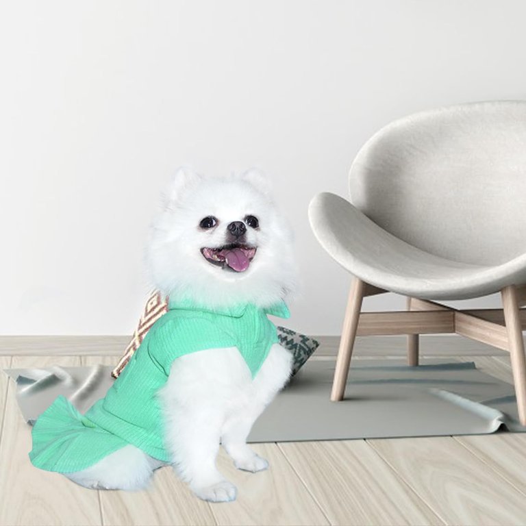green dress for dogs Green Plaid Ruffle Dog Dress | Cotton St. Patrick Outfit main image 1