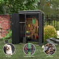 thumbnail image 4 of JAORD Metal Outdoor Storage Shed, Steel Utility Tool Shed Storage House with Door & Lock, Metal Sheds Outdoor Storage for Backyard Garden Patio Lawn (H6'xW4'x D3') Black&White, 4 of 5